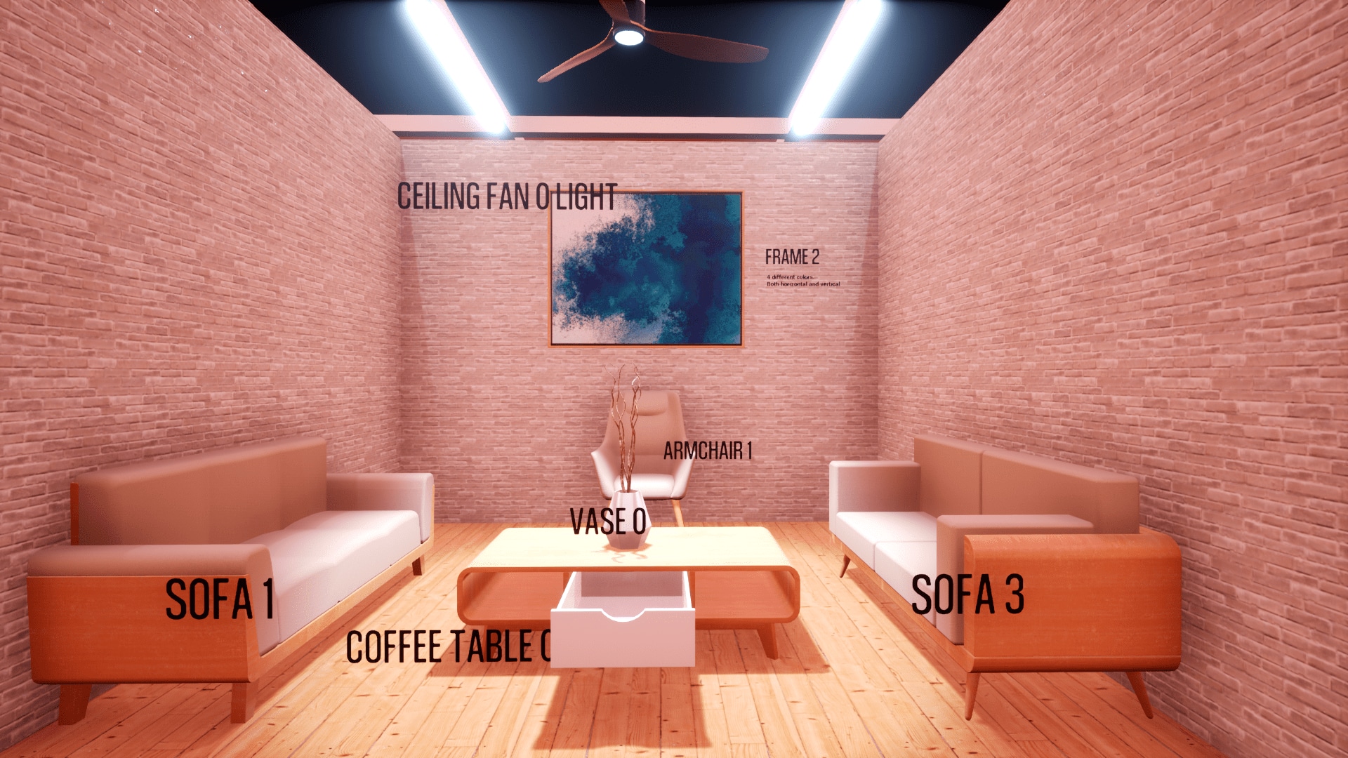 Furniture Project Pack 100 Different Assets Modern Modular House in